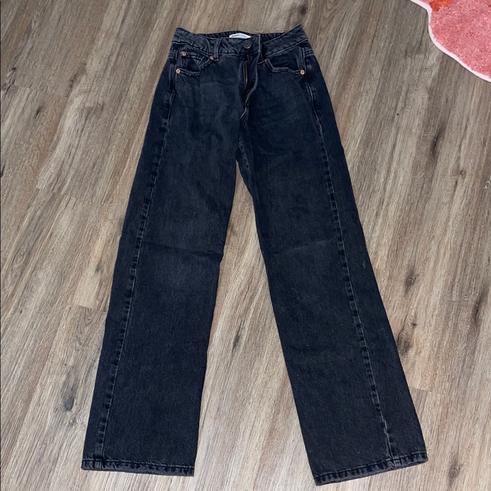 Women's Garage Black Jeans size 00/23 90s straight denim regular length